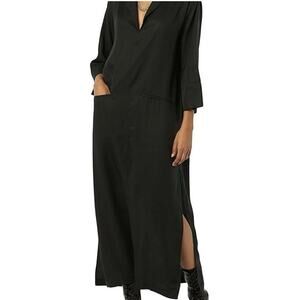 Terea by Andrea Pitter Women's Black Annelise Dress Pockets Side Slits Large 1